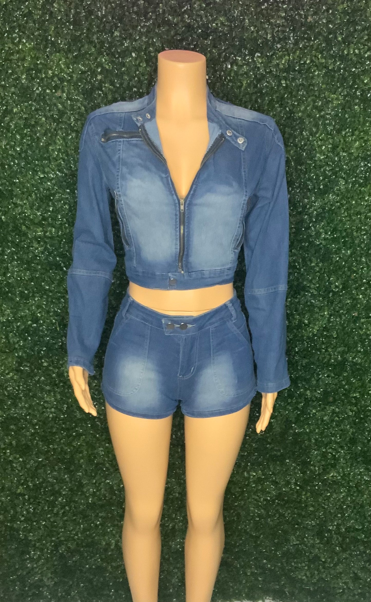 DENIM PRINCESS SHORT SET