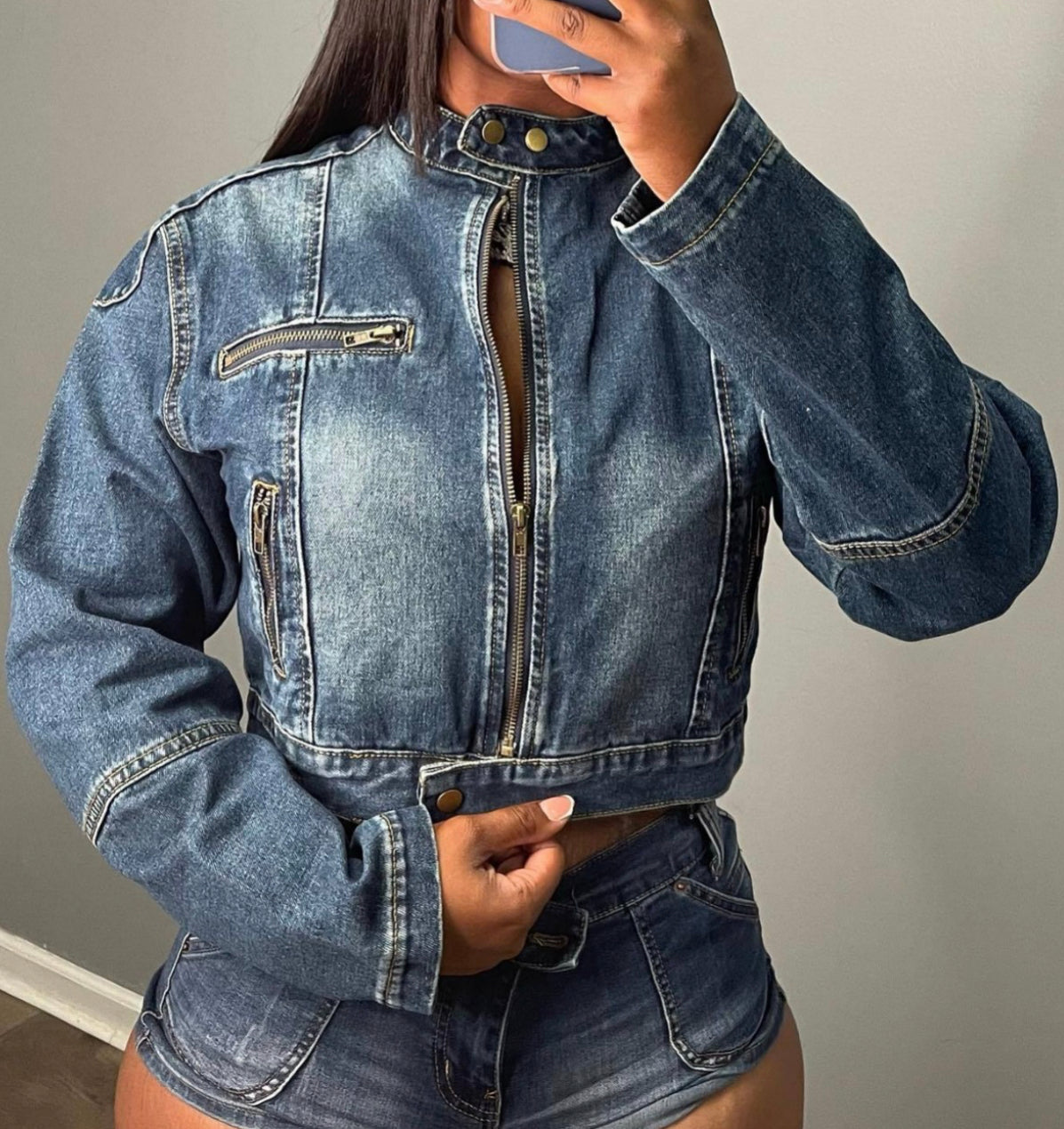 DENIM PRINCESS SHORT SET